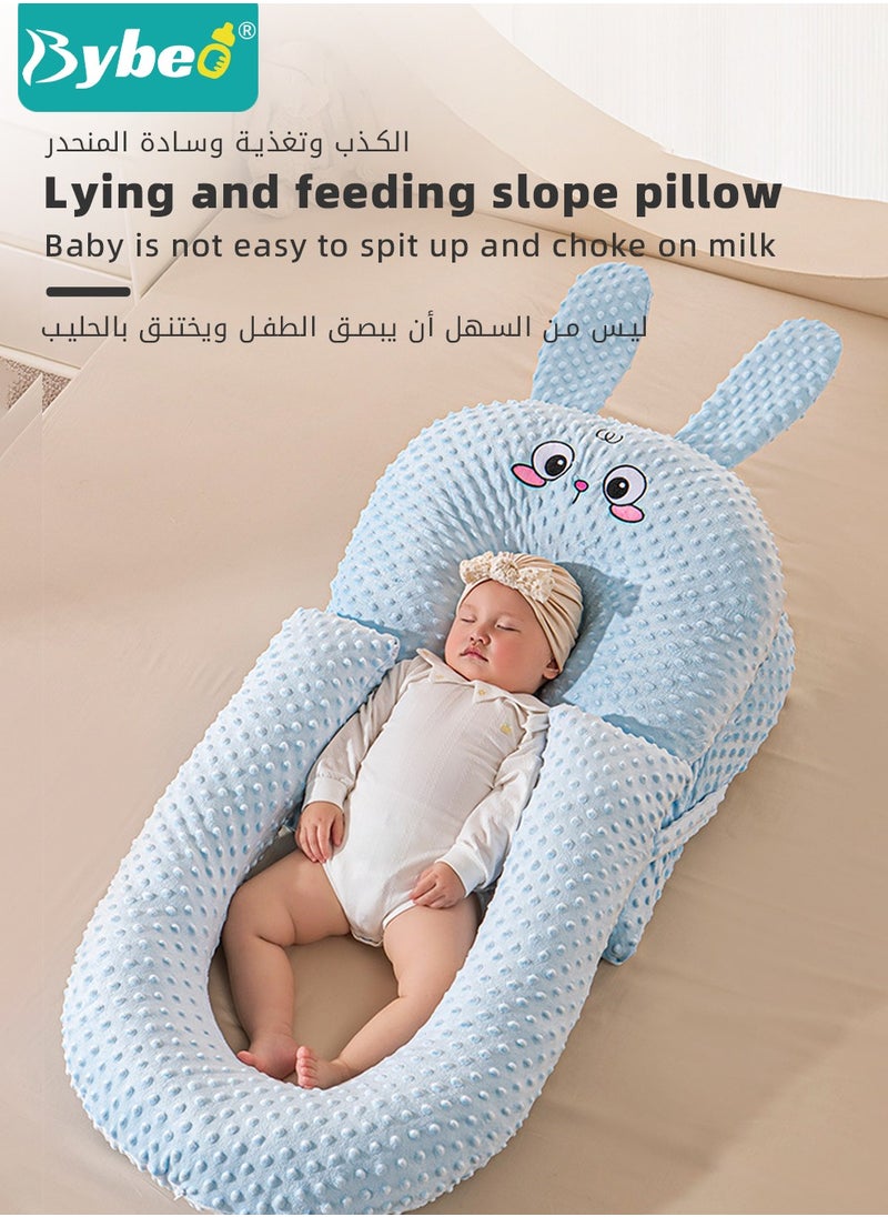 Bybeo Baby Crib Wedge Pillows with U-shaped Fence, Adjustable Height Anti-Spit Breastfeeding Nursing Pillow, Multifunctional Infant Nest Bed - Anti-Reflux, Choking, and Milk Overflow for Newborns Toddlers  - Image 2