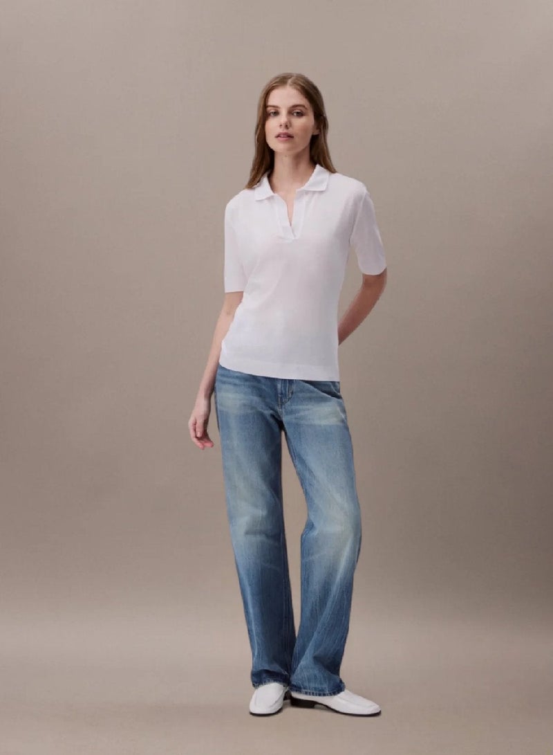 CALVIN KLEIN Polo Collar Top - Image 2