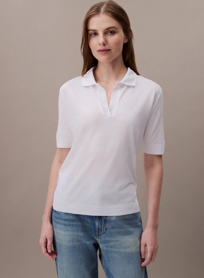 CALVIN KLEIN Polo Collar Top - Image 1