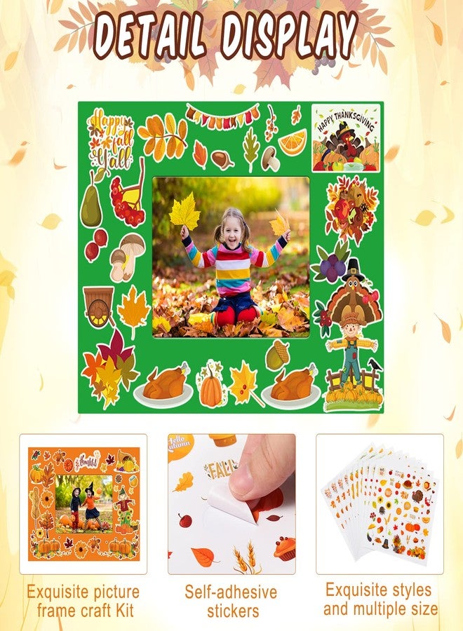 Capoda 24 Pack Fall Picture Photo Frames Craft Kit DIY Thanksgiving Photo Frame Craft Kit DIY Fall Festival Photo Frame for Kids Halloween Thanksgiving Classroom Art Activities Fall Gift Favors - Image 5