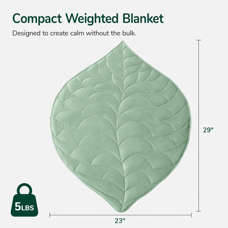 Kaisa Weighted Blanket for Adults (5 lbs,23"x29"), Soft Heavy Blanket Machine Washable, Small Size Weighted Blankets with Glass Beads for Couch and Bed, Sage Green - Image 2