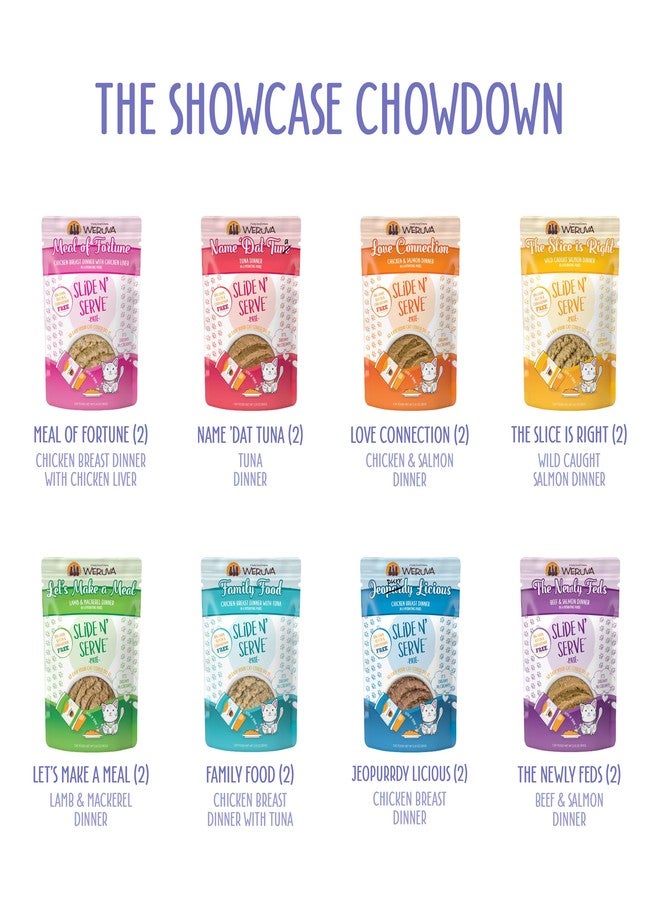 Weruva Slide N' Serve Paté Wet Cat Food, The Showcase Chowdown Variety Pack, 2.8oz Pouch, Pack of 16 - Image 3