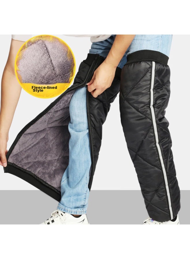 Lac Winter Motorcycle Knee Pads, Electric Bike And Bicycle Warm Padded Leg Guards, Cold-proof For Men And Women, 70cm - Image 1
