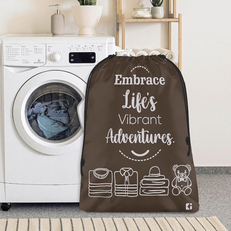 Kuber Industries Pack of 6 Cloth Storage Bag NonWoven Storage Organizer Travel Cloth Carrying Bag Garments Cover for Laundry Travel Storage Organizer for Clothing Large Brown - Image 4