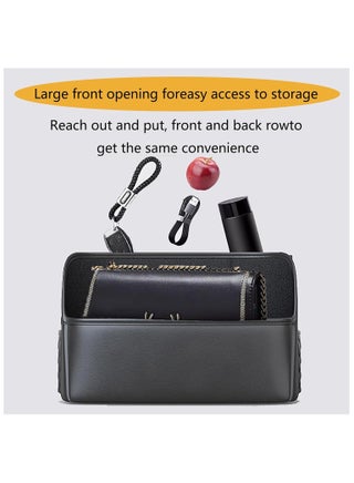 Car Net Pocket Handbag Holder Between Seat, Leather Back Storage Organizer Universal Driver Storage Netting Pouch Large Purse Holder for Handbag Phone Bottle key Pet Kid Barrier for Console Front Seat - view 3