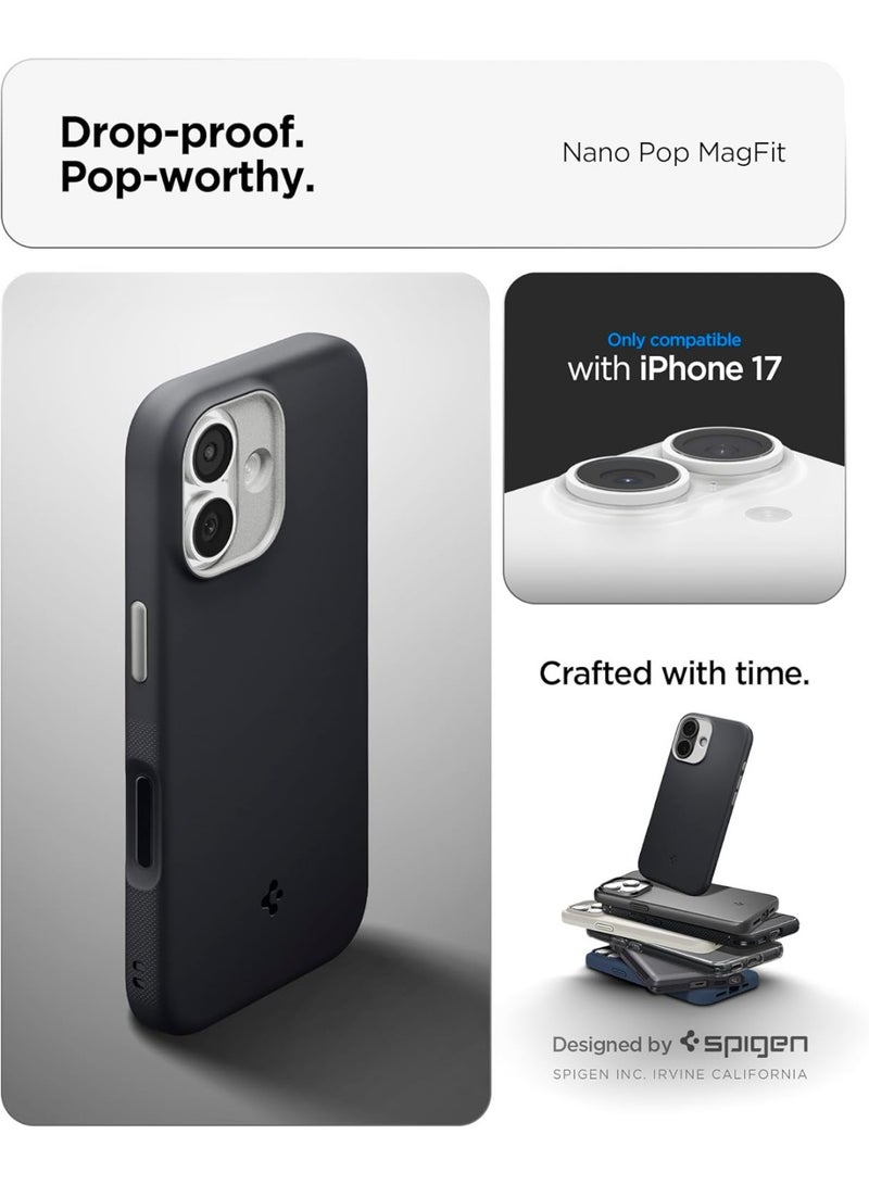 Spigen Nano Pop MagFit iPhone 17 MagSafe Case Cover Mil Grade - Black Sesame - Image 2