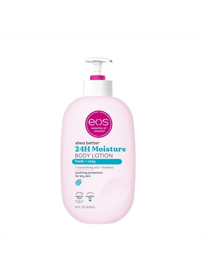 EOS Shea Better Body Lotion- Fresh & Cozy, 24-Hour Moisture Skin Care, Lightweight & Non-Greasy, Made with Natural Shea, Vegan, 16 Fl Oz (Pack of 1) - Image 1