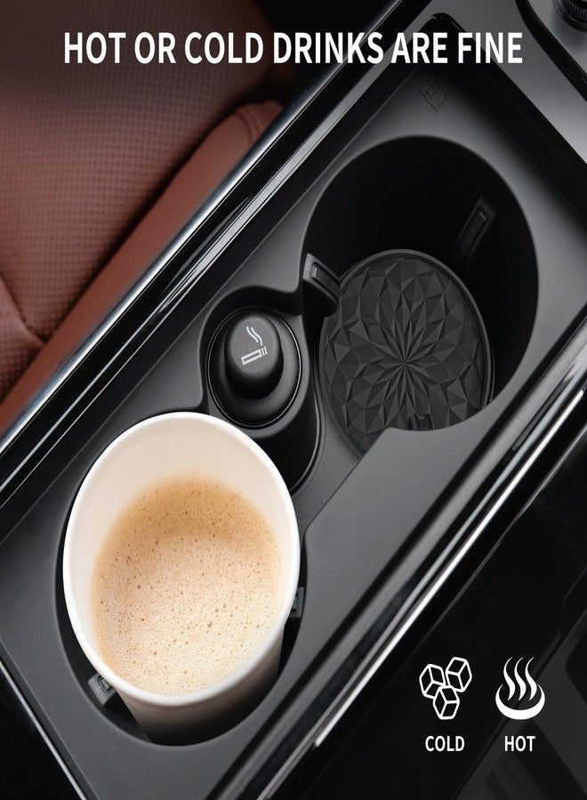 ME.FAN Car Cup Coaster [4 Pack] Silicone Car Coasters/Cup Mats - 2.75In Universal Non-Slip Recessed Car Interior Accessories - Car Cup Holder Insert Coasters Black - Image 5