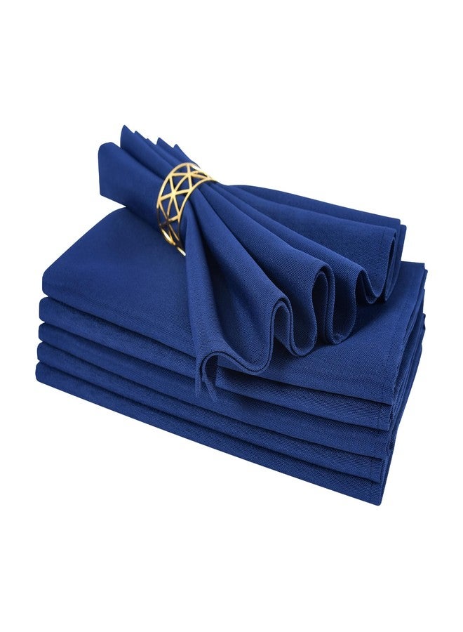 Nacuci Cloth Napkins Set of 6 Washable Dinner Napkins Square 18X18 Inch Navy Blue Reusable Table Napkin with Hemmed Edges for Hotel Restaurant Wedding Party Banquet Event - Image 1