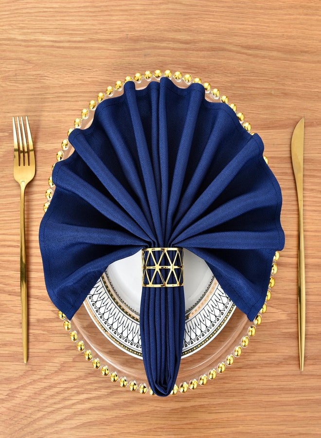 Nacuci Cloth Napkins Set of 6 Washable Dinner Napkins Square 18X18 Inch Navy Blue Reusable Table Napkin with Hemmed Edges for Hotel Restaurant Wedding Party Banquet Event - Image 2