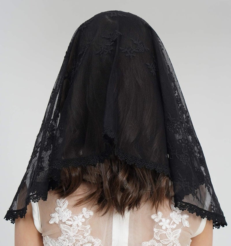 Leimandy Lace Headcovering for Girls Church Mantilla Veils for Girl Lace Head Cover V87 - Image 4