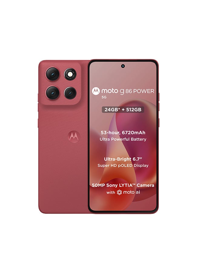 Motorola Moto G86 Power Dual SIM PANTONE Chrysanthemum 8GB RAM 512GB 5G - Middle East Version - Image 1