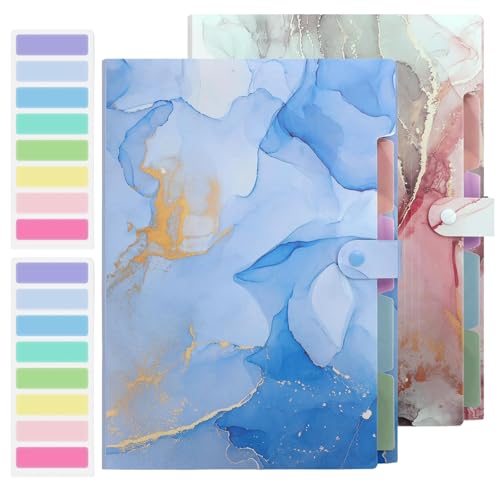 Corslet Pack of 2 Expanding File Folder,Folders for Important Documents Organizer,Accordion File Organizer,Aesthetic Folders for School Students,5 Pockets File Folder for Home Bills with Lables - Image 4