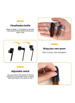SYOSI Portable Pepper Shakers, 10 Pcs Waterproof Camping Spice Containers with Knob Switch, Portable Dispenser, Mini Salt Shakers for Outdoor Activities Traveling Cooking (Brown & Clear)  - Image 3