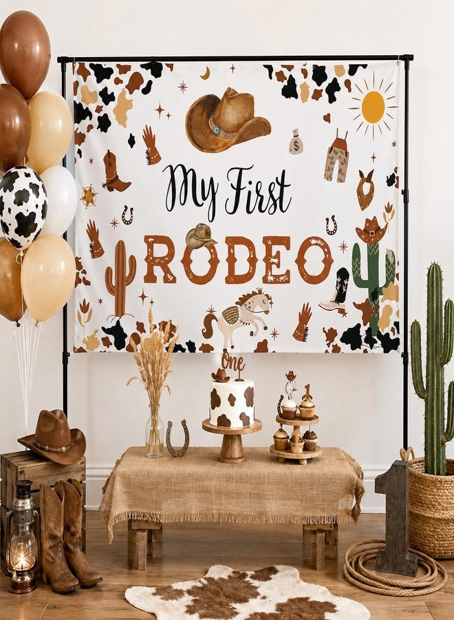 My First Rodeo Birthday Party Backdrop Banner Western Cowboy 1st Rodeo Birthday Background Decorations My First Rodeo Party Supplies for boy - Image 3