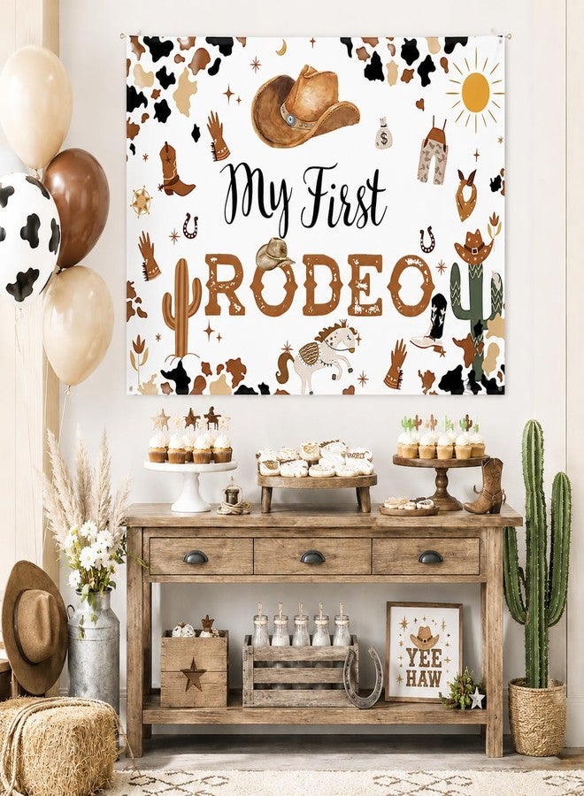My First Rodeo Birthday Party Backdrop Banner Western Cowboy 1st Rodeo Birthday Background Decorations My First Rodeo Party Supplies for boy - Image 4