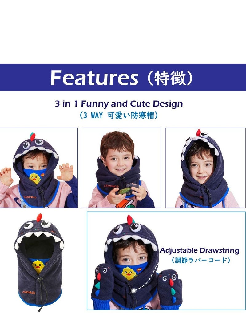 SYOSI Kids Fleece Balaclava Ski Face Mask, Windproof Thicken Winter Hat Neck Warmer, Hood Windproof Adjustable for Boys Girls Skiing Snowboarding Skating Cycling Hiking Outdoor - Image 3