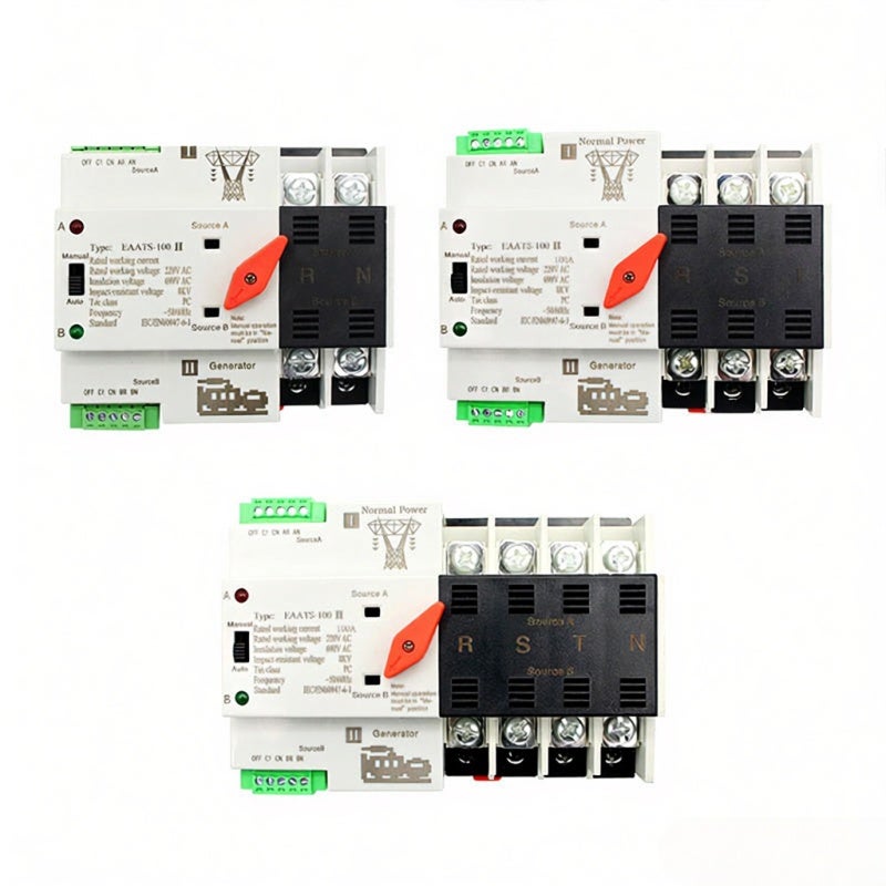 Automatic Transfer Switch 2P 220V Compact Dual Power - Switching Time Less Than 50ms Household Switch for Backup Power Supply - Image 2