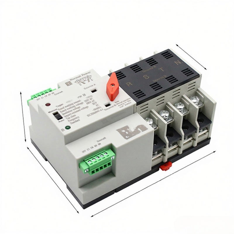 Automatic Transfer Switch 2P 220V Compact Dual Power - Switching Time Less Than 50ms Household Switch for Backup Power Supply - Image 5