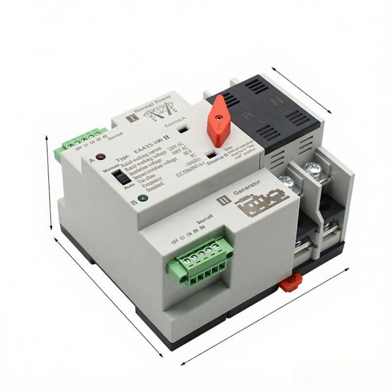 Automatic Transfer Switch 2P 220V Compact Dual Power - Switching Time Less Than 50ms Household Switch for Backup Power Supply - Image 4