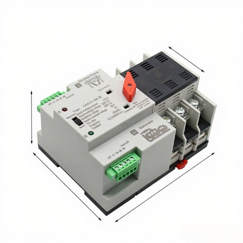 Automatic Transfer Switch 2P 220V Compact Dual Power - Switching Time Less Than 50ms Household Switch for Backup Power Supply - Image 3