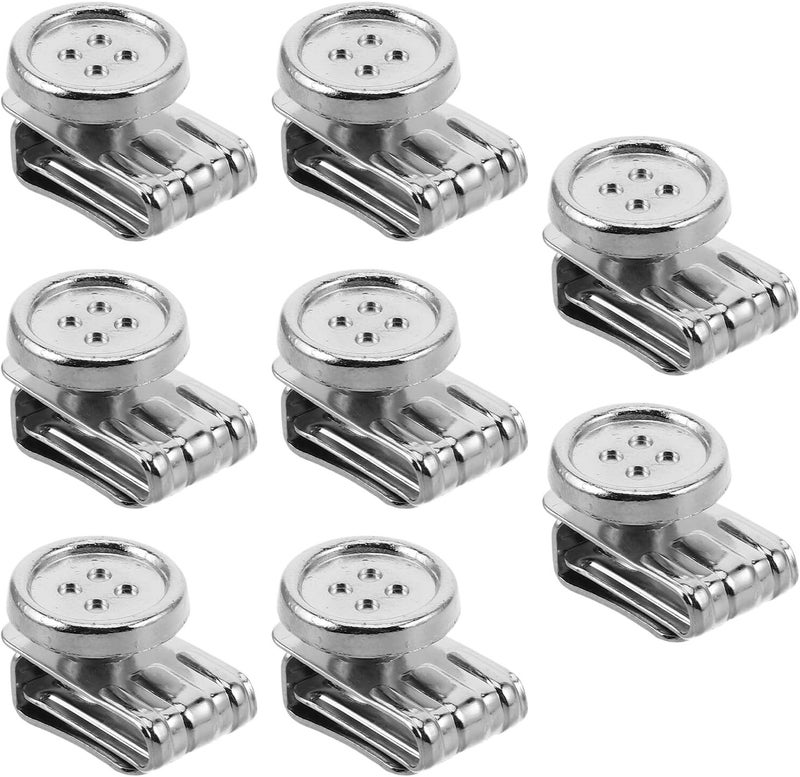 DOITOOL 8pcs No Sew Metal Snap Buttons for Pants Adjustment and Suspenders Repair Kit, White DIY Clothing Button Replacement for Jeans, Hats, Quick Pants Fix - Image 1