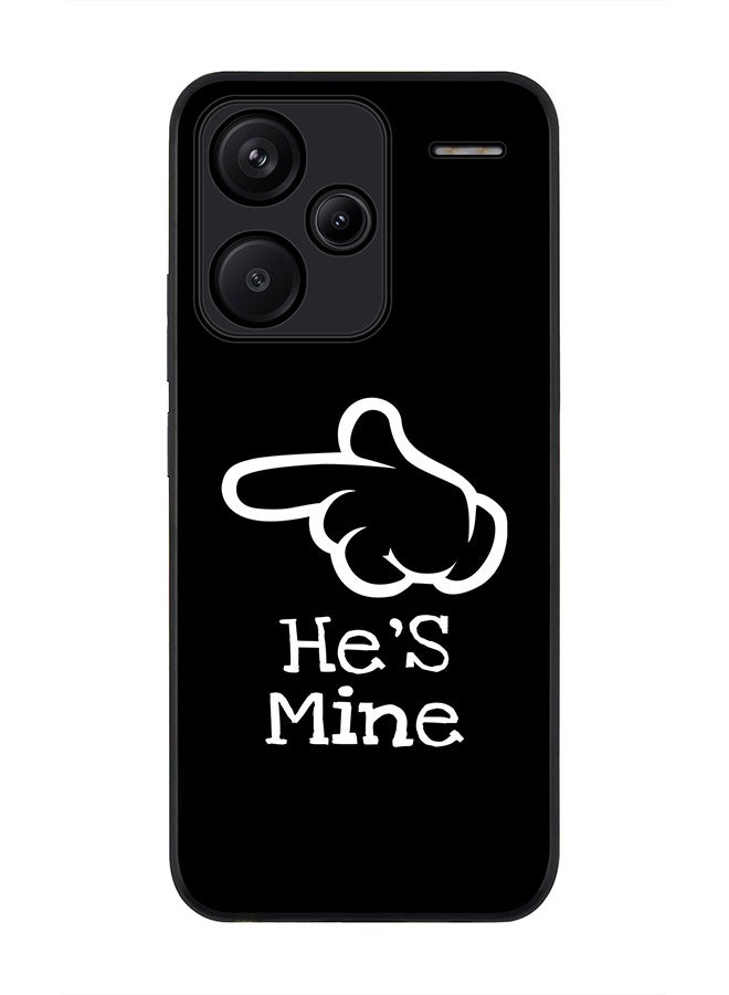 Stylizedd Rugged Black Edge Case for Xiaomi Redmi Note 13 Pro Plus, Slim fit Soft Case Flexible Rubber Edges Anti Drop TPU Gel Thin Cover -  He's mine - Image 1