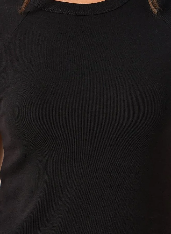 Styli Styli Plain Short Sleeve Fitted T-Shirt