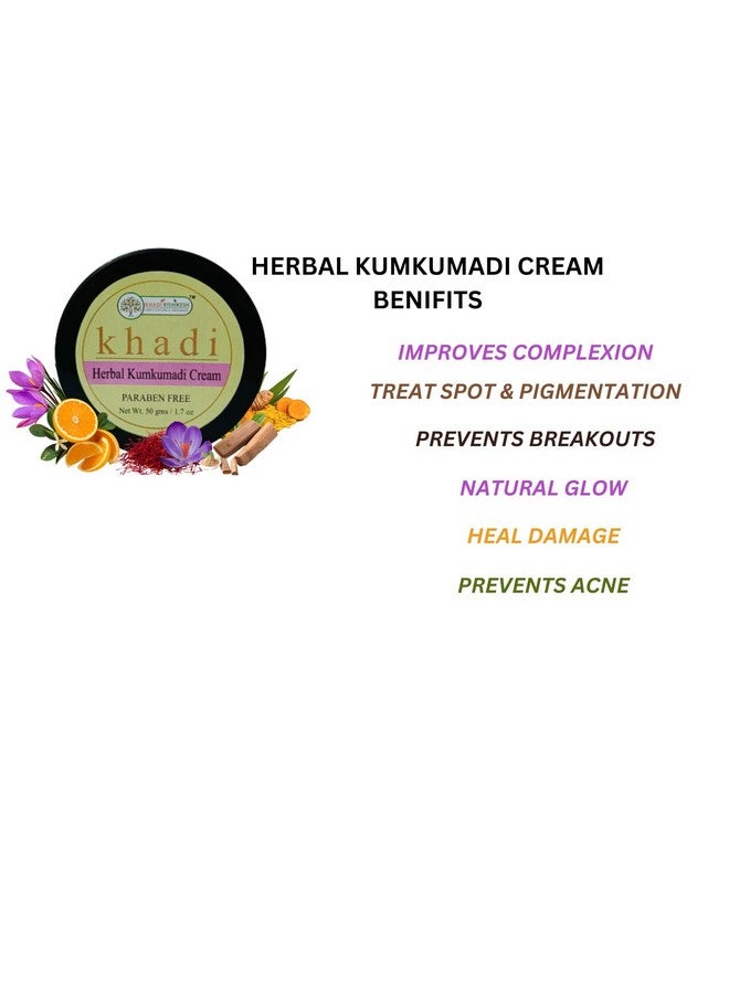 KHADI RISHIKESH Herbal Kumkumadi Face Cream For Skin Glowing Reducing Spot & Pigmentation Prevent Breakoutacne Heal Damageparaben Freewomemen50Gm - Image 3