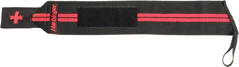 Harbinger Red Line 18-Inch Weightlifting Wrist Wraps for Men and Women (Pair), Black/Red - Image 2