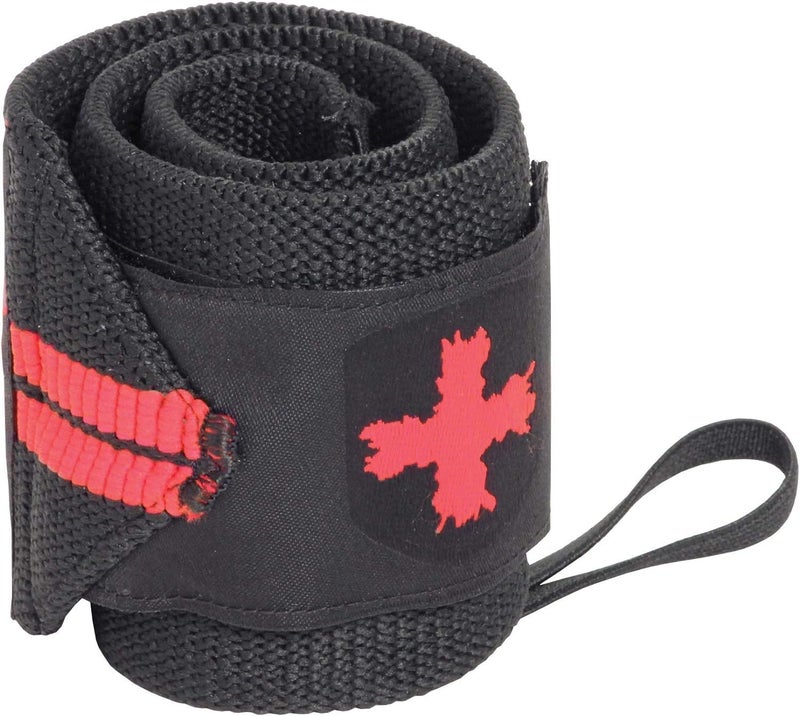 Harbinger Red Line 18-Inch Weightlifting Wrist Wraps for Men and Women (Pair), Black/Red - Image 1