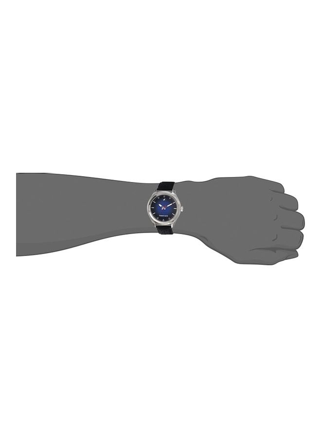 fastrack Men SUNBURN WATCH - BLUE DIAL WITH LEATHER STRAP - Image 2