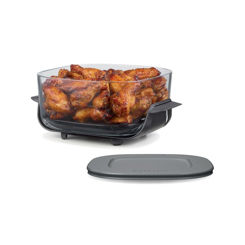 Ninja 4 QT TempWare Glassware Container with Storage lid  Compatible with Ninja Crispi Portable Cooking System  Microwave  Freezer and Dishwasher Safe  PFAS Free Glass Cooking Surface - Image 1