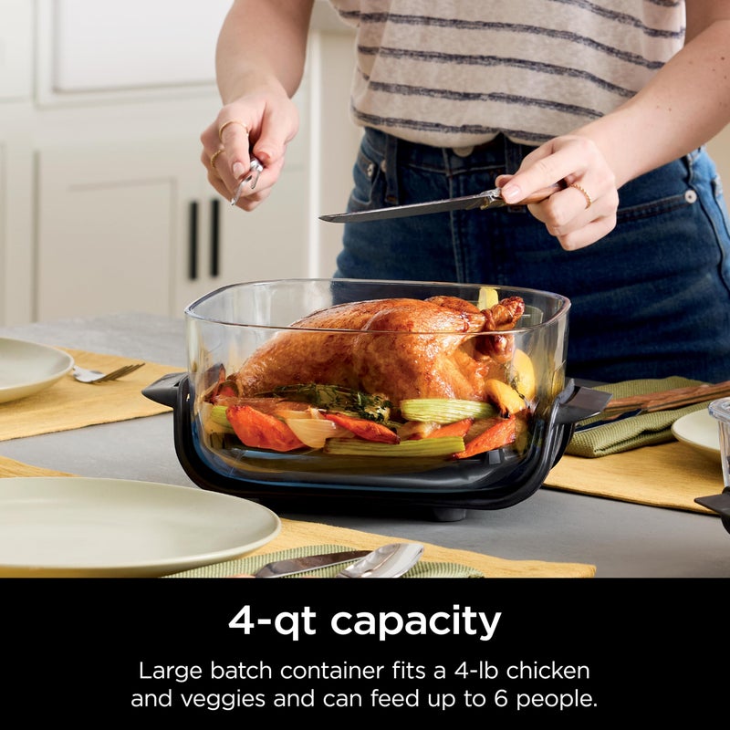 Ninja 4 QT TempWare Glassware Container with Storage lid  Compatible with Ninja Crispi Portable Cooking System  Microwave  Freezer and Dishwasher Safe  PFAS Free Glass Cooking Surface - Image 2