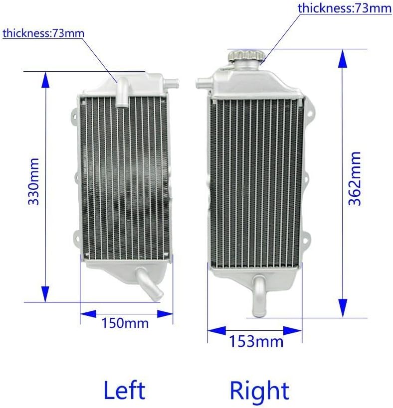 DEMULAX Motorcycle Aluminium Radiator Cooler for YAMAHA YZF YZFX 250 - Image 3