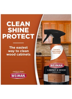 Weiman Cabinet & Wood Clean & Shine Clean and Protect Spray - For Wood Cabinets, Furniture, Tables, Baseboards, Trim and more! 16 oz, 2 PACK  - Image 3