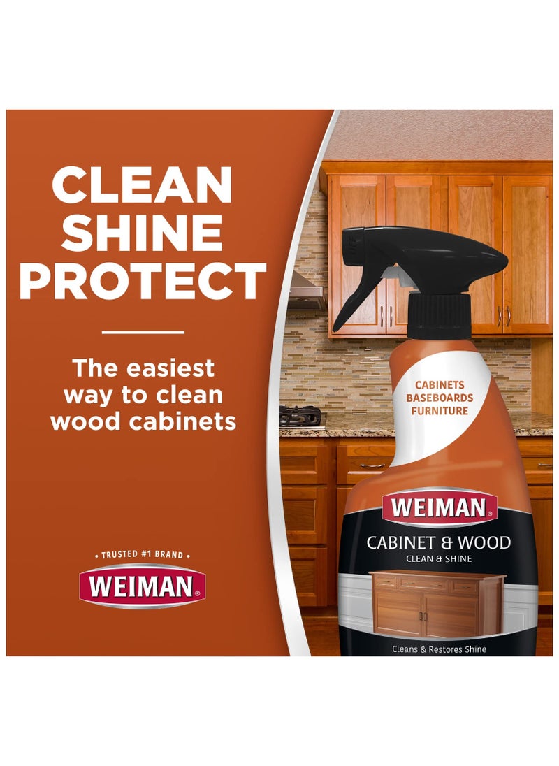 Weiman - Cabinet & Wood Clean & Shine Clean and Protect Spray - For Wood Cabinets, Furniture, Tables, Baseboards, Trim and more! 16 oz, 2 PACK - Image 1