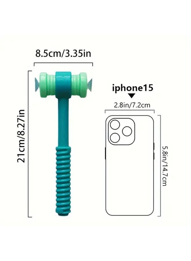 مطرقة الطرق ذات الماصة الزرقاء والخضراء، مزدوجة الجوانب بمقبض غير قابل للانزلاق لألعاب الفصول الدراسية - Image 4