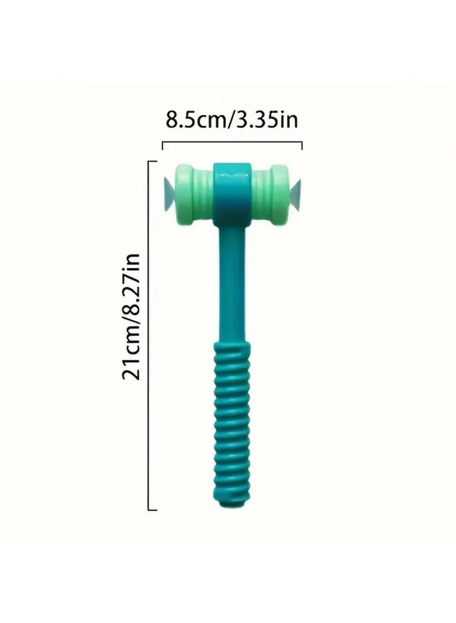 مطرقة الطرق ذات الماصة الزرقاء والخضراء، مزدوجة الجوانب بمقبض غير قابل للانزلاق لألعاب الفصول الدراسية - Image 1