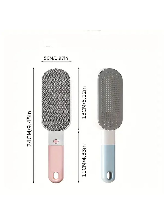 Blue Manual 4 In 1 Electrostatic Lint Remover Brush For Clothing Pet Hair Sofa Dust Plastic Handle Portable Travel - Image 2