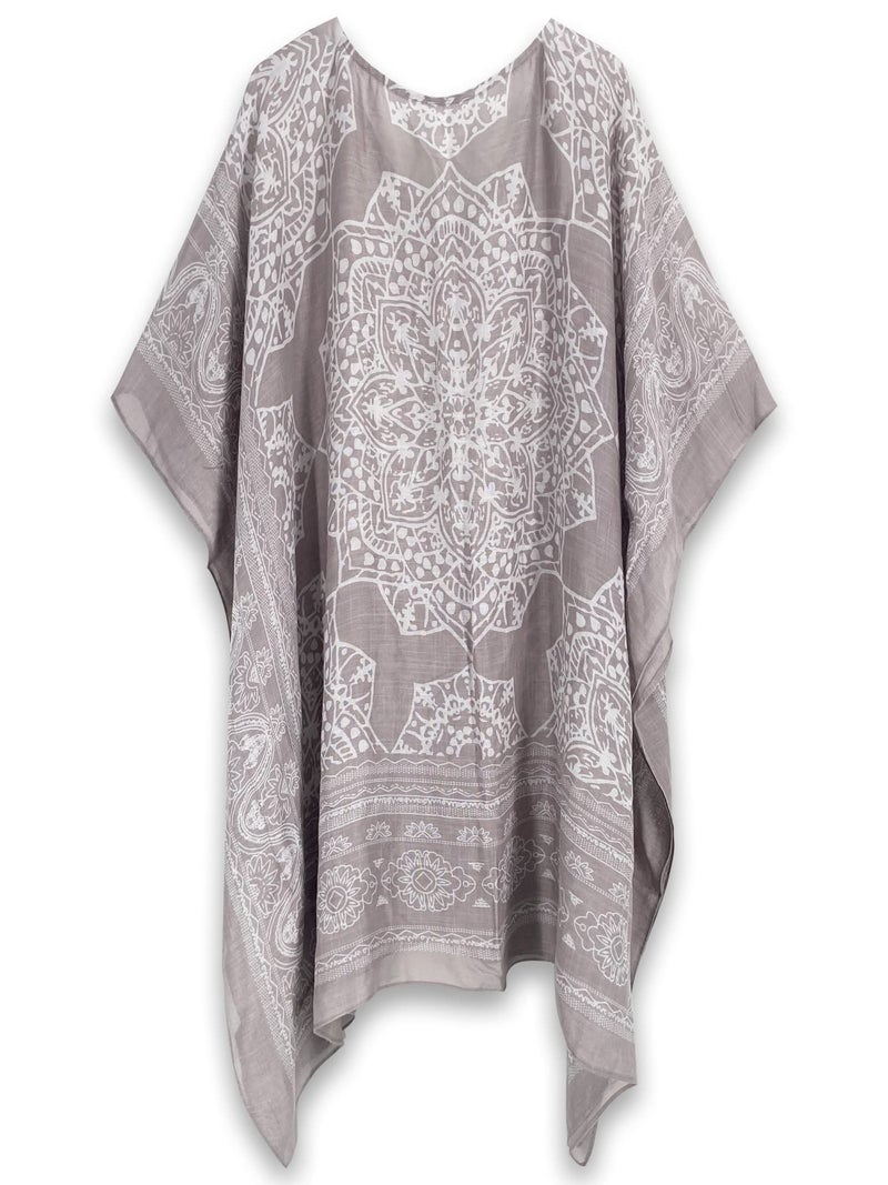 Moss Rose Women's Swimsuit Cover up Beach Kaftan for Bathing Suit with Floral Pattern - Image 4