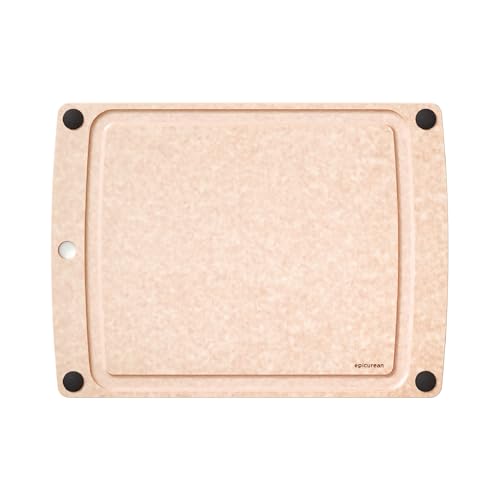Epicurean AllInOne Cutting Board with NonSlip Feet and Juice Groove 175  13 NaturalBlack