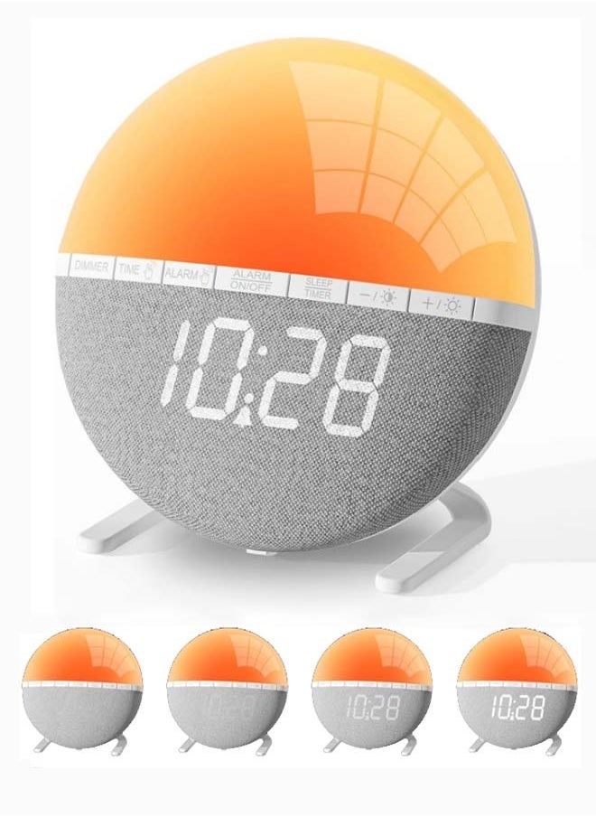 Generic - Alarm clock Wake Up Light Sunrise Alarm Clock for Kids, Adults, Heavy Sleepers, Bedroom, Sunlight Alarm Clock with Sunrise Simulation, Snooze, 7 Ringtones, Sleep Aid, 9 Colors Night Light, Ideal for Gift - Image 1