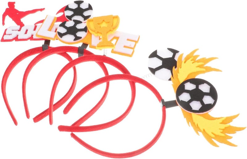 TOYANDONA 4pcs Soccer Headbands Party Hairbands Football Trophy Headdress Set for Enthusiasts Sports Competition and Club Party Decorations - Image 1