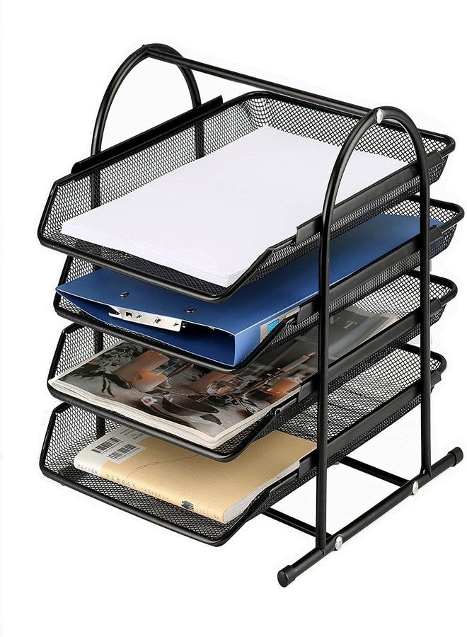 TechSrmaji Stainless Steel 9 Slot Magazine and Newspaper Holder, Bookshelf, Home Office Organizer File Storage Rack, Book Rack, Table Stand, File Organiser (Pack of 2) - Image 1