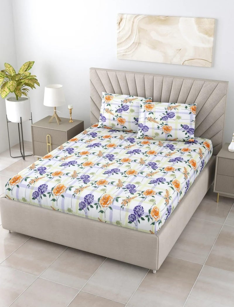 Bombay Dyeing King Size Cotton Bedsheet 164 Thread Count, Soft & Breathable, King Size: 274cm x 274cm with 2 Pillow Covers - FKA2414 - Image 3