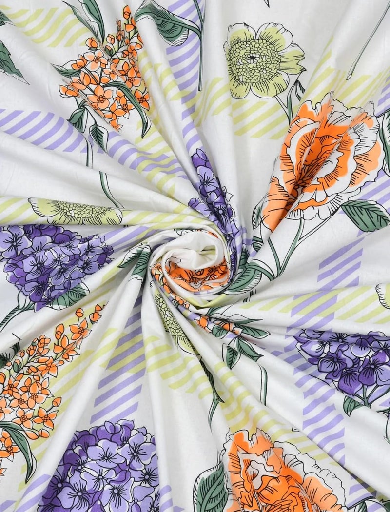 Bombay Dyeing King Size Cotton Bedsheet 164 Thread Count, Soft & Breathable, King Size: 274cm x 274cm with 2 Pillow Covers - FKA2414 - Image 5