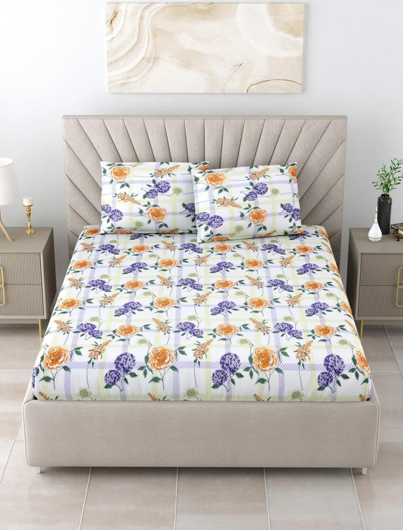 Bombay Dyeing King Size Cotton Bedsheet 164 Thread Count, Soft & Breathable, King Size: 274cm x 274cm with 2 Pillow Covers - FKA2414 - Image 2