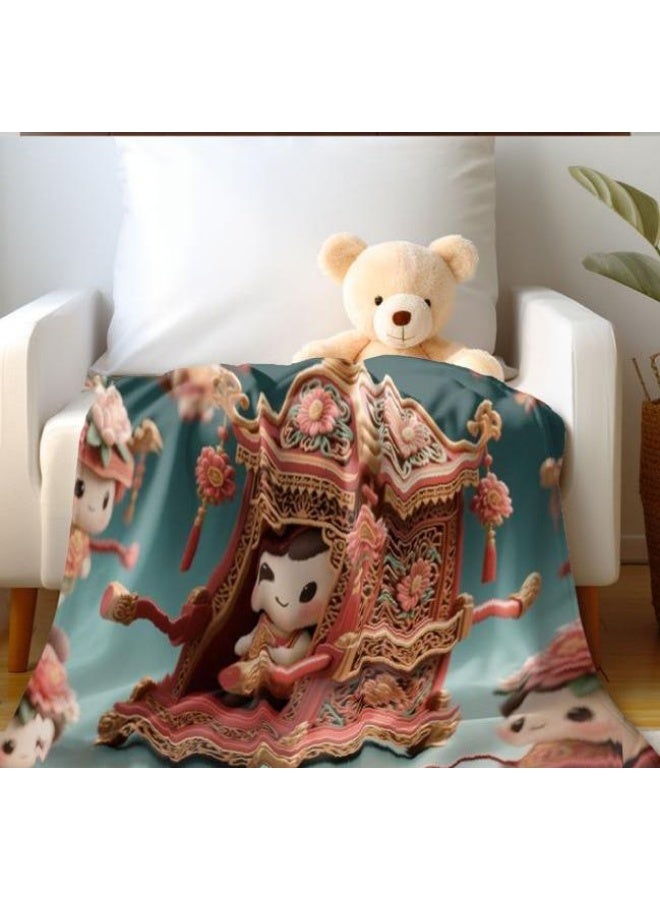 general Baby and children's cartoon flannel thin blanket (warm and comfortable, suitable for sleep, game use) 70cm*100cm - Image 1