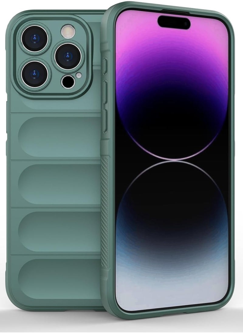 Generic - Premium Protection Back Silicone Case Compatible with Iphone 15 Pro Magic Shield Shockproof Case with Camera Protection (Green) - Image 1